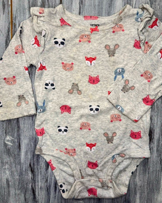 Carter's: Gray Animal Bodysuit - 18m