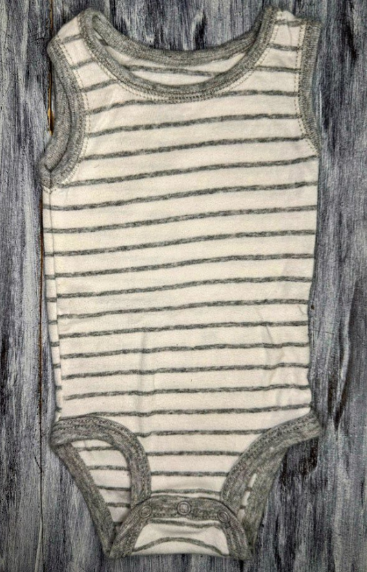 Carter's: Gray Stripe Tank Bodysuit- 3m