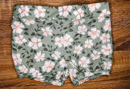 Carter's: Green Floral Shorts- 12m