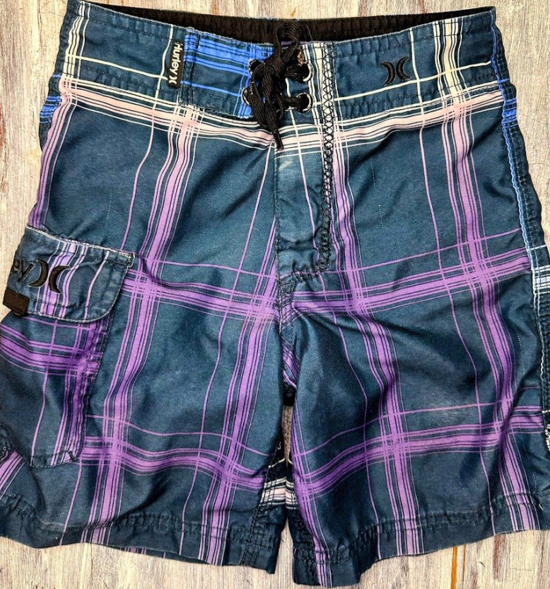 Hurley: Plaid Swim Shorts- 4