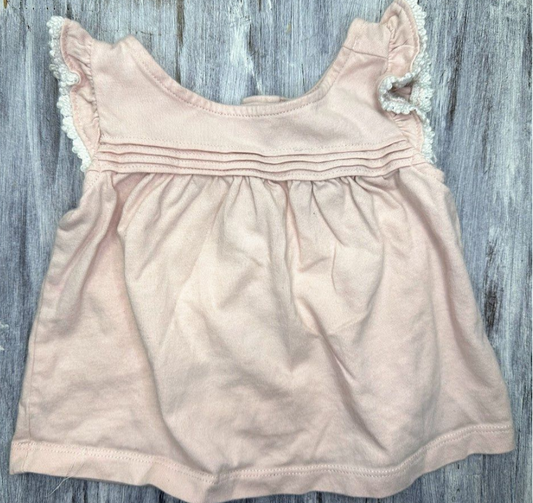 Janie & Jack: Pink Ruffle Tank - 6/12m