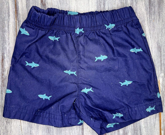 Carter's: Navy Shark Shorts- 3m