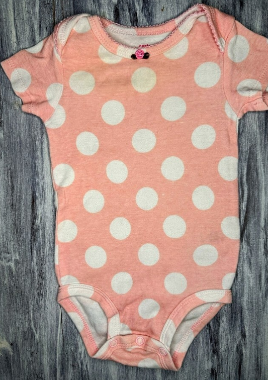 Carter's: Pink Polk-a-Dot Bodysuit-6m