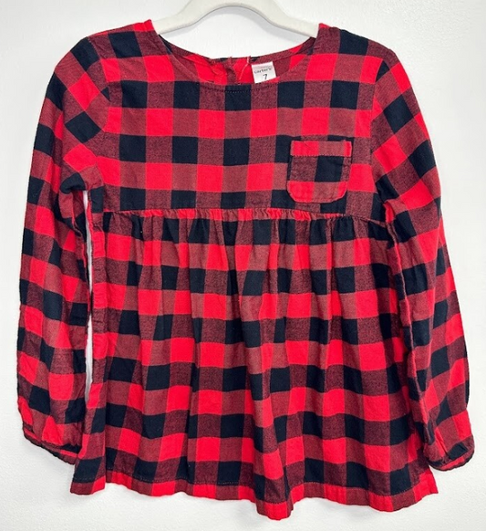 Carter's: Red Plaid Top- 7