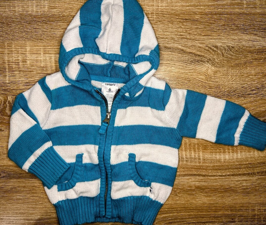 Carter's: Stripe Knit Full Zip- 6m