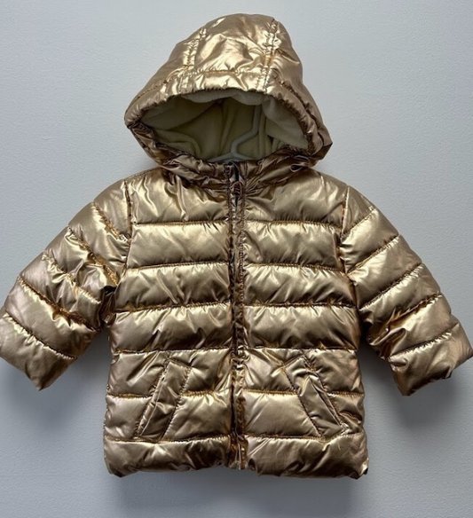 Gymboree: Gold Puffer Coat- 6/12m