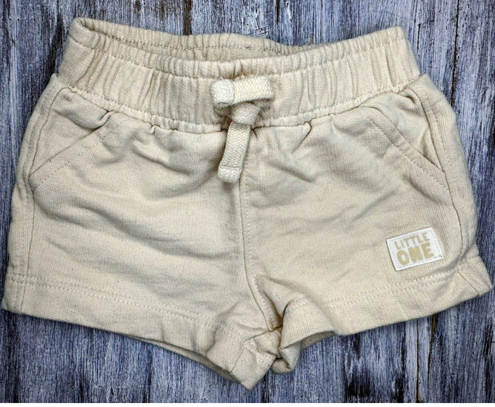 Carter's: Tan 'Little One' Soft Shorts- 3m