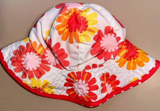 Just One You: Floral Velcro Beach Hat- 12m